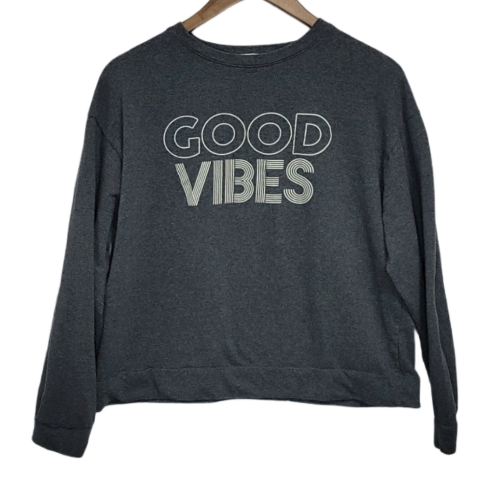 White Ginger Good Vibes Cropped Crewneck